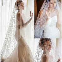 3M Length Dots Tulle Wedding Veil Tulle 1T  Bridal Veil Elegant Bride Veil  Bridal Party Veils Without Comb Hair Accessories