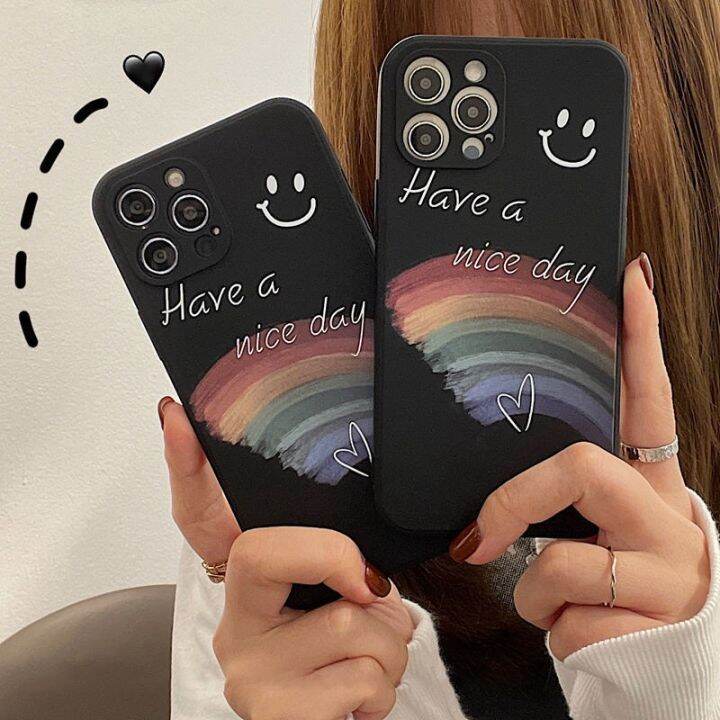 เคสศัพท์-สายรุ้ง-ใบหน้ายิ้มแย้ม-vivo-y15-y17-y12-y19-v15-y30-y50-เคสศัพท์-y85-ของเหลว-ซิลิโคน-เคสศัพท์มือถือ-vivo-เคส