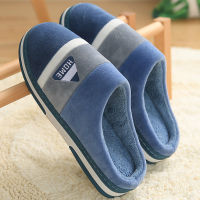 Qmaigie indoor slippers men Warm Ginghma home slides couple anti-slip Winter room shoes Cotton house Slippers women big size 47