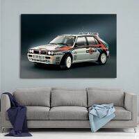 Lancia Delta Intergrale รถสปอร์ตคลาสสิกตกแต่งบ้าน Wall Art โปสเตอร์ภาพวาดผ้าใบผ้าพิมพ์ตกแต่งห้อง