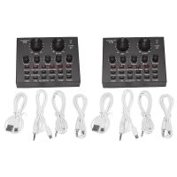 2X V8 Sound Card Audio Set Interface External USB Live Microphone Sound Card Bluetooth Function for Singing Recording