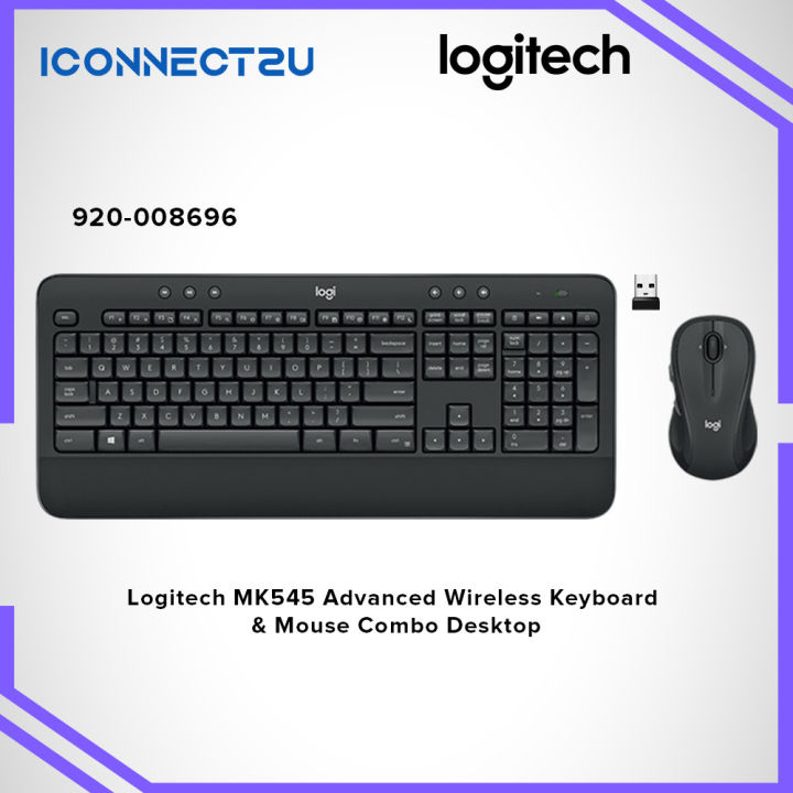 Logitech MK545 Advanced Wireless Keyboard & Mouse Combo Desktop (920 ...