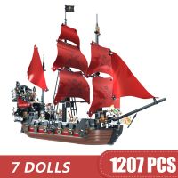 ~ *บล็อกตัวต่อเลโก้ The Queen Annes Revenge Pirates Ship Bricks ของเล่นสําหรับเด็กผู้ชาย ผู้หญิง 1207 ชิ้น