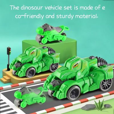 Inertial Dinosaur Catapult Car Toy Children Mini Simulation Motorcycle Catapult Sliding Pull Back Car Toys For Kid Birthday Gift