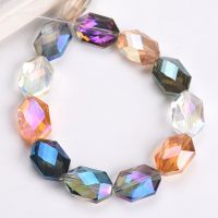 10pcs 18x12mm Hexagon Oval Faceted Crystal Glass Prism Loose Crafts Beads for Jewelry Making DIY Curtains