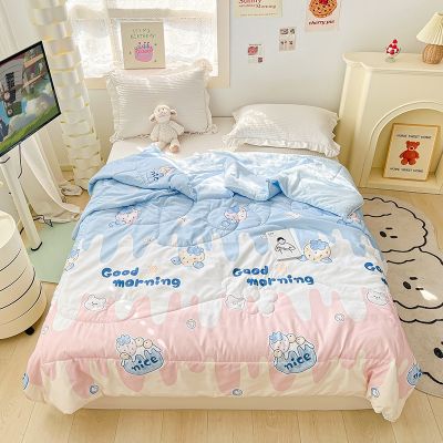 Quilt New Cotton Core Air-conditioning Thin Comforter Summer Cool Double Children Single Machine Washable Bedspread On The Bed