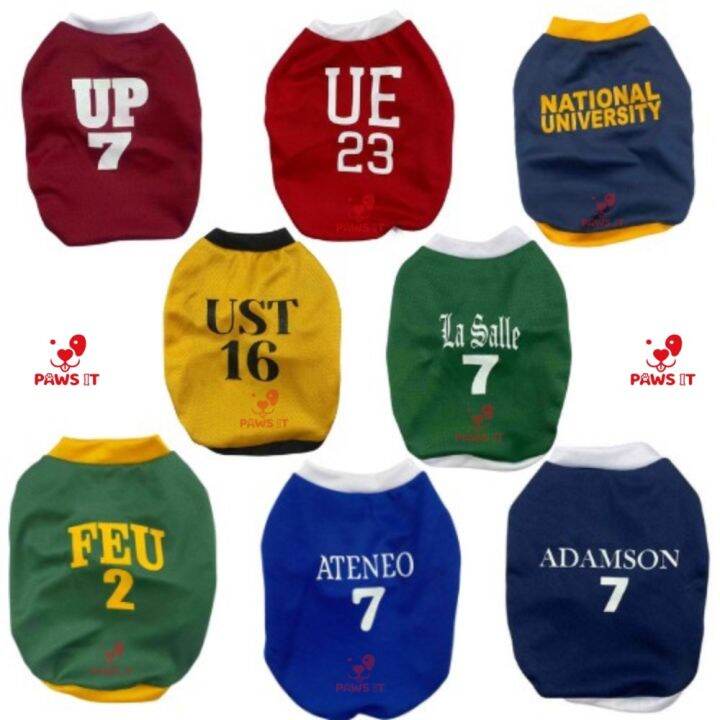 Dog Cat Clothes UAAP Team Shirt Jersey Lasalle Ateneo UP UE FEU NU ...