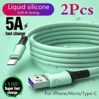 [ซื้อ1แถม1] 1M/1.5M/2M/3MซิลิโคนMicroสายUSB 5AประเภทCที่ชาร์จไฟรวดเร็วUSB Syncข้อมูลมือถือสายชาร์จโทรศัพท์สำหรับSamsung Xiaomi Huawei