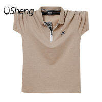 wuhau VSheng 2021 M-6XL ขนาดใหญ่ Polo T เสื้อสำหรับชายซิปขนาดใหญ่แขนสั้น TShirt Threadwork Cuff Tops สูงสุด135กก.