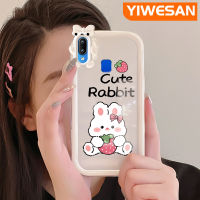 YIWESAN เคสสำหรับ VIVO Y91 Y95 Y91i การ์ตูนสตรอเบอร์รี่กระต่ายสีสันสดใสเลนส์กล้องถ่ายรูปแบบนิ่มมอนสเตอร์ตัวน้อยเคสมือถือกันกระแทกแบบใสปลอกป้องกันซิลิโคนแบบเรียบง่ายเคสความคิดสร้างสรรค์โปร่งใส