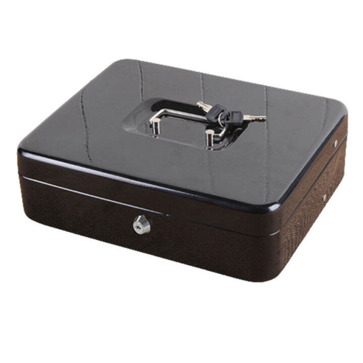 Large Metal Cash Box for Safe Storage Cash Cash Box with Key with 5