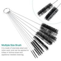 10pcs/set  Multifunctional Portable Stainless Steel Household Bottle Brushes Cleaner Glass Washing Tube Cleaning Brush Set Cleaning Tools