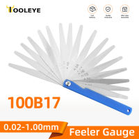 100B17 Feeler Gauge เมตริกขนาด0.02-1มม. เครื่องวัดความหนาชุดวาล์วใบไม้ของวาล์ว Spark Plug Gap สำหรับการวัด Probe Gap