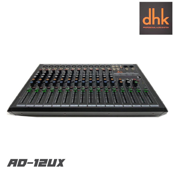 dhk-ad-12ux-มิกเซอร์-มีเอฟเฟคในตัว-16-โปรแกรม-สามารถเชื่อมต่อบูทธูล-usb-ได้-รับประกันสินค้า-1-ปีเต็ม