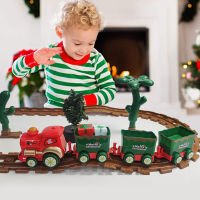 Toy Train Set With Lights And Sounds Christmas Train Set Railway Tracks Battery Operated Toys Xmas Train Gift Moving Rail Train