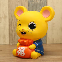 ChildrensdiyHand-Painted Plaster Doll Mouse Painted Graffiti White Body Coin Bank Vinyl Toy