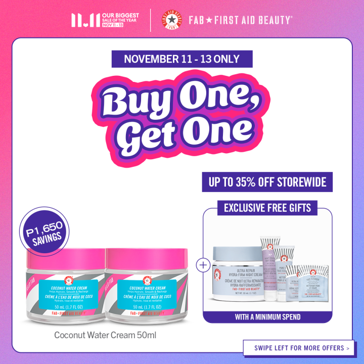 [Nov 1113 Buy One, Get One] First Aid Beauty Hello FAB Coconut Water