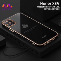 เคส Honor X8A เคสโทรศัพท์นิ่มดีไซน์ใหม่ฝาหลังใบเมเปิลสำหรับ Huawei CRT-LX1 CRT-LX3 CRT-LX2