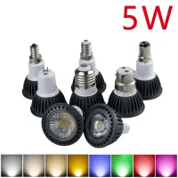 ◐ RGB LED Bulbs 5W Dimmable Spotlight 30W Halogen Equivalent 36° Narrow Beam Angle E27 E14 GU10 MR16 110V 220V COB Downlight Bulbs