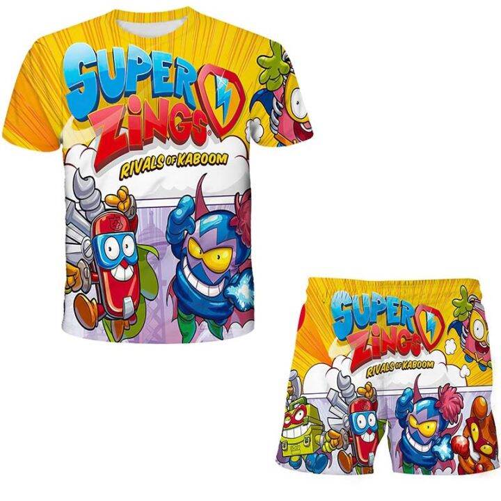 2023-summer-new-boys-and-girls-t-shirts-summer-kids-baby-superzings-t-shirts-super-zings-boys-sports-suits-kids-clothing-sets