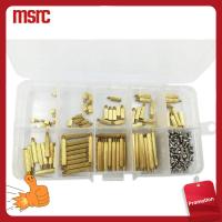 MSRC 270pcs แผงวงจรหลัก PCB ทองเหลืองรองตัวผู้และตัวเมีย M2 ทองสีทอง ชุดน็อตและสลักเกลียว เสาเมนบอร์ด STANDOFF น็อตสกรูเกลียว โครงการอิเล็กทรอนิกส์ DIY