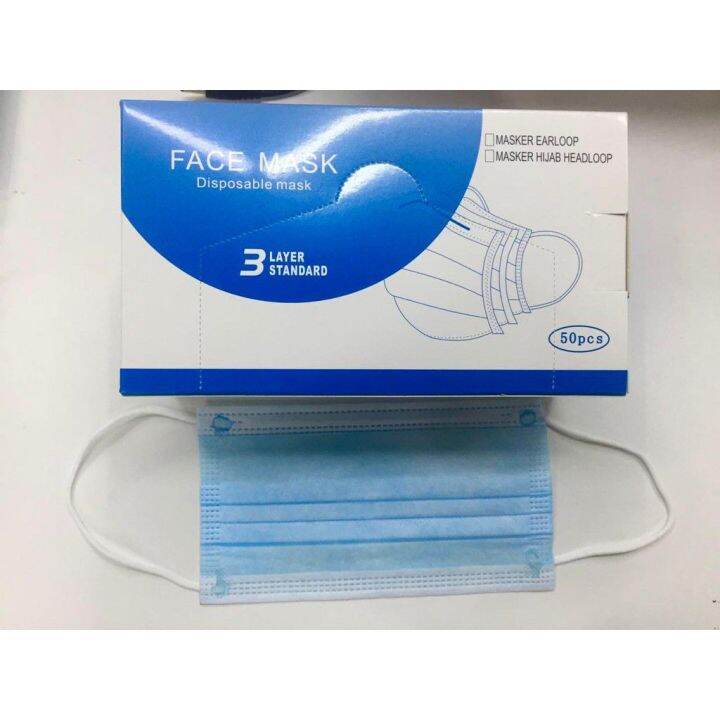 Masker Medis Bedah 3 Ply Earloop ISI 50 PCS 1 BOK | Lazada Indonesia