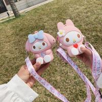 Girls Cartoon Cat Messenger Bag Handbag Children Cute Cross-body Shoulder Bag Soft Silica Gel Coin Purse