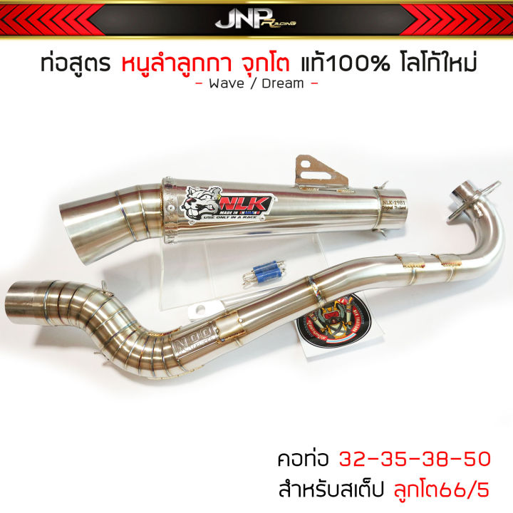 ท่อสูตรหนูลำลูกกา-noo-100-ผ่าแพร่ลั่นๆไส้แป๊ป-ปลายกรวย-wave110-wave125rsiบังลม-wave125วาฬ-dream-supercub