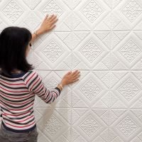 ﹊♕₪ 1Pcs 35cmx35cm 3D Tile Brick Wall Sticker Self-adhesive Waterproof Foam Wallpaper