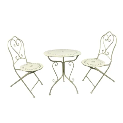 Outdoor table set 2 seats,(1 tabel+ 2 chair ), Table: 60x60x74 cm. Chair: 43x55x93 cm. - Beige