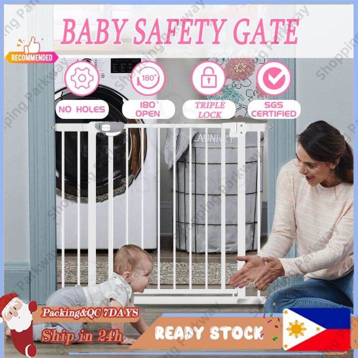 【Hot sales】 [3 SAFETY MECHANISM] Baby Gate Fence AutoClose Handed