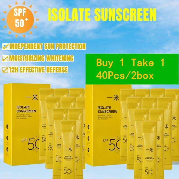 Buy 1 Take 1 (20PCS/BOX) Sunscreen Spf 50 Sunscreen Face Body Sunscreen