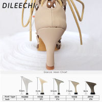 DILEECHI รองเท้าเต้นรำละตินผิวกำมะหยี่ซัลซ่ารองเท้าเต้นรำบอลรูมด้วยสายรัดส้นสูง7.5เซนติเมตร Outsole นุ่ม