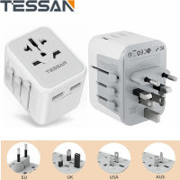 Worldwide Portable Travel Plug Adapter with 2 USB (2.4A) Ports, International Universal AC Socket, Dual Safety Fuse Protector Singapore All In one Travel Adapter with 2 USB Ports Smart Ports Work for US EU AU UK up to 240+ Countries Worldwide Type A G I