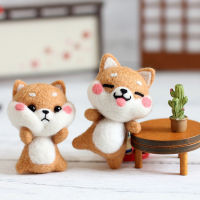 MIUSIE ตุ๊กตาผ้าขนสัตว์ Felt Craft DIY Poked ชุดสุนัขน่ารัก Handmade สัตว์เลี้ยงของเล่นตุ๊กตาผ้าขนสัตว์เข็ม Felt Poked ถักชุด