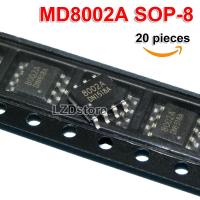 20ชิ้น MD8002A SOP-8 MD8002 SOP8ชิปเครื่องขยายเสียง8002A SMD 8002ของแท้ใหม่