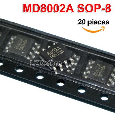 20ชิ้น MD8002A SOP-8 MD8002 SOP8ชิปเครื่องขยายเสียง8002A SMD 8002ของแท้ใหม่