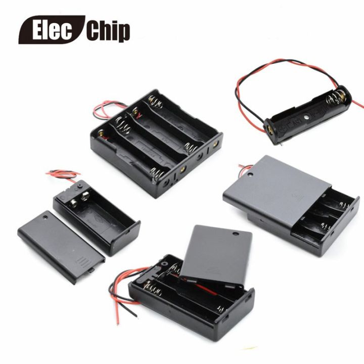 5pcs-black-plastic-aa-aaa-18650-battery-storage-box-case-2-3-4-slot-way-diy-3a-batteries-clip-holder-container-with-wire-lead