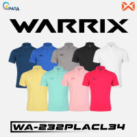 เสื้อโปโล PIN POLO เสื้อโปโลวอริกซ์ WARRIX รหัส WA-232PLACL34 เสื้อโปโลสีพื้น ตัดต่อแบบไหล่ล้ำ ปกสั้น ของแท้100%