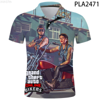 【high quality】  Hombre Camisas De Polo Grand Theft Auto 4 Series Fashion Camisas Streetwear Homme Casual Harajuku Hombres Cool Short Sleeve Ropa S-6XL