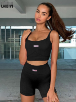 Seamless Workout Sets for Women Ribbed Sport High Waist Running Shorts Gym 2 Piece Fitness Suits Casual Summer Tracksuits