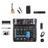 POWER MIXER  มิกเซอร์ MINI 4CH ขยายเสียง200วัตต์ BLUETOOTH USBขายบ้า 4 Channel PA4 Mixer เครื่องขยายเสียงสำหรับงานแต่งงานเวทีแสด（รุ่น PA-4)