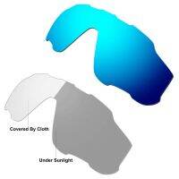 HKUCO Blue(Polarized )/Photochromic(Unpolarized) 2 Pairs Replacement Lenses For Oakley Jawbreaker Sunglasses Increase Clarity Towels