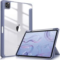 Casing Tablet แม่เหล็กสำหรับ Ipad Pro 11เคส2021 Pro M1 2022 12.9 Air 4 10.9 Mini 6ที่ใส่ดินสอฮาร์ดเคสใส