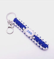 Fashion ZPB Keychain Jewelry ZETA PHI BETA Sorority Charm Survival Paracord Keychain &amp; Keyring For key Car Wallet Handbag 10PCS