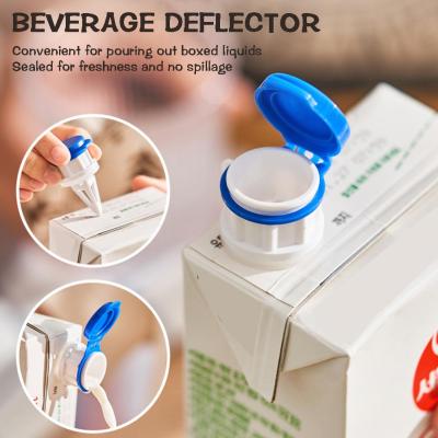 Juice Milk Carton Extended Spout Wide Mout Drink Deflector With Box Lid F2Y7