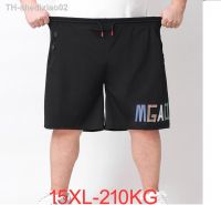 ∈ Homens de verão tamanho grande plus size solto secagem rápida casual esportes seda gelo calças cinco pontos 4XL 6XL 14XL 15XL 85 A 210KG