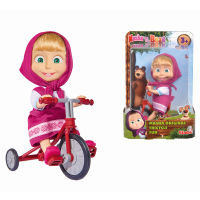 18Cm Anime Masha and The Bear Doll Toy Puppet Masha Tricycle Original Playing Family Kawaii Cute Christmas Toys Gifts for Kids