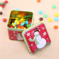 Christmas Candy Storage Basket Decoration Santa Claus Snowman Storage Basket Iron Box Jelly Snack Storage Organizer Box for Kids Storage Boxes