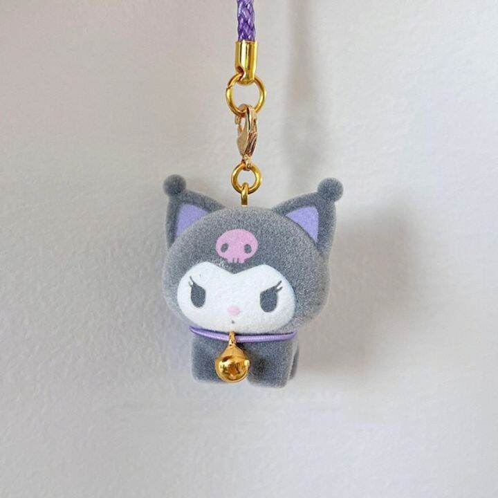 kawaii-sanrio-ตุ๊กตาอะนิเมะ-kuromi-จี้พวงกุญแจกำมะหยี่สำหรับกระเป๋าของเล่นตุ๊กตาสตัฟขนนุ่มการ์ตูนสำหรับเด็กของขวัญเด็กผู้หญิง